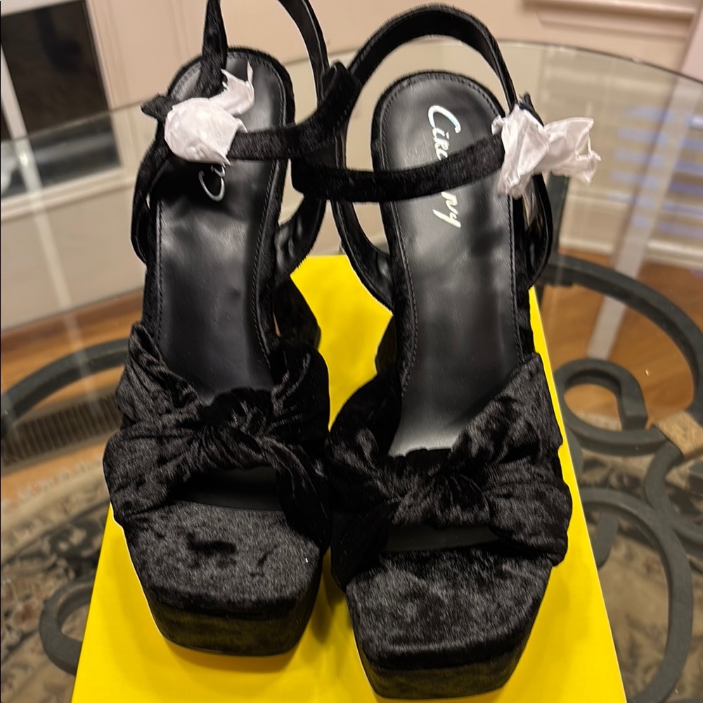 Circus by Sam Edelman Black Velvet Platform Heels